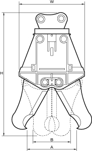 ペンチ式油圧圧砕機MPCシリーズ外形図